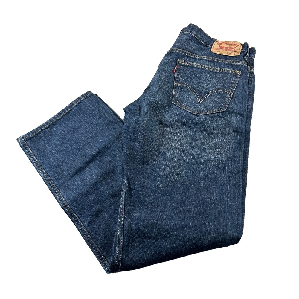 Levi's 569 Loose Straight Jeans Mens 32x34 Blue Denim Relaxed Fit